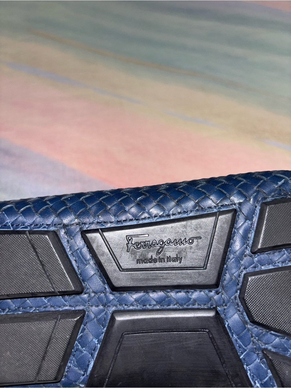 Size 13 Salvatore Ferragamo Parigi Gancini Logo  Blue Leather Drivers RARE!$$895 - Picture 8 of 12